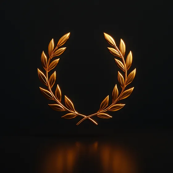 Golden laurel wreath on a dark background